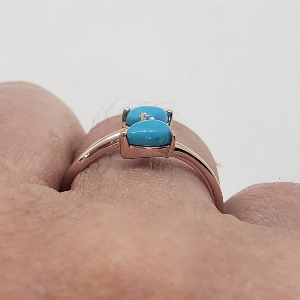 Sleeping Beauty Turquoise Bypass Ring - Picture 12 of 13